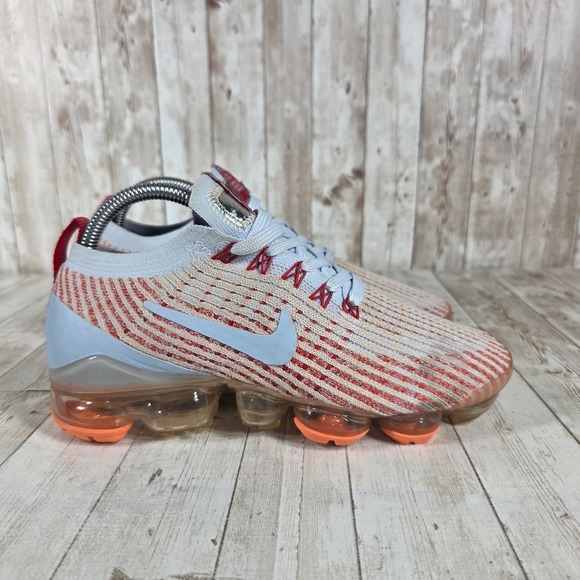 Nike Shoes - Nike‎ Air VaporMax 3 Flyknit Women's Running Shoes Crimson Light Blue Size 8